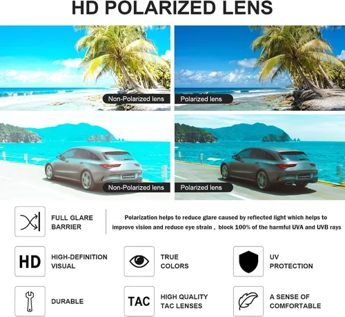 Vista 8 de Pro Acme - Gafas de sol polarizadas redondas para hombre y mujer, estilo John Lennon