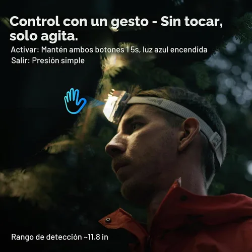 Vista 9 de WUBEN Faro LED H4 recargable 800 lúmenes súper brillante Caqui