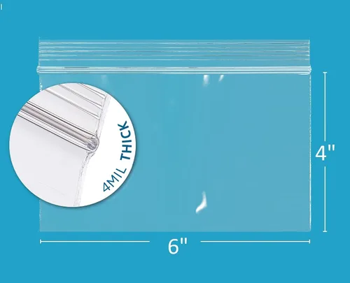 Vista 14 de Bolsas reutilizables de plástico transparente con cremallera – Paquete de 100 unidades GPI a granel de 2 x 3 pulgadas de grosor, resistentes