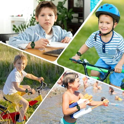 Vista 6 de Reloj analógico para niños, resistente al agua, para enseñar el tiempo, para niños y niñas, correa suave para aprender