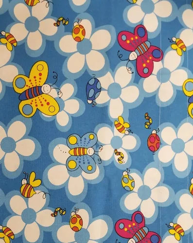 Vista 3 de Today's Curtain Cenefa de tela de vela Little Bee, 15 pulgadas, azul
