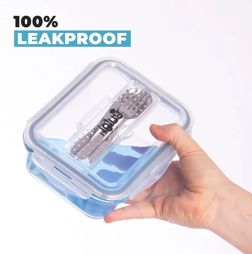 Vista 8 de Igluu Recipientes de vidrio para preparación de comidas con tapas de ventilación (paquete de 5) – 28 onzas (+Extra Lid) – Airtight & BPA-Free
