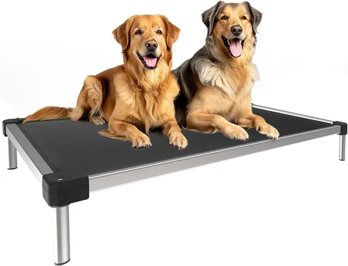 Vista 16 de FXW TitanNest Cama Elevada para Perros a Prueba de Masticación, Catre Elevado para Uso Interior/Exterior/Camping, Cama Refrescante para Mascotas