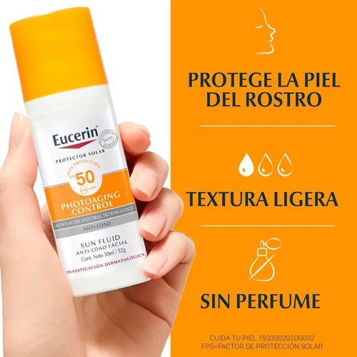 Vista 4 de Eucerin Protector solar facial anti edad con ácido hialurónico FPS 50+, Sol, 1.7 fl oz