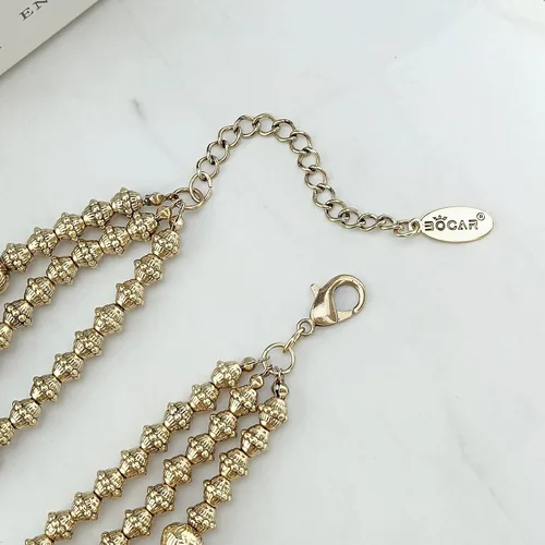 Vista 6 de Conjunto BOCAR de collar robusto de 3 capas con cuentas de múltiples y aretes, para mujer