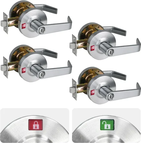 Vista 15 de ANSI Grado 2 Manija de Puerta de Entrada Comercial con Llave, Certificada UL, Cumple ADA, Cromo Satinado 26D, GRD2-72ET-1P
