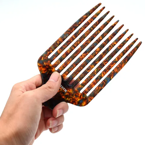 Vista 2 de 15N - Peine de pelo afro profesional para una definición definitiva de rizos, ideal para hombres, mujeres y niños, peine de dientes largos