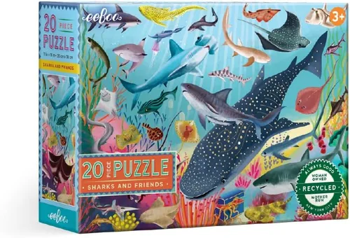 Vista 15 de eeBoo Rompecabezas de 20 piezas – Rompecabezas infantil de exploración marina con temática oceánica, piezas grandes para manos pequeñas