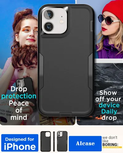 Vista 6 de AICase Funda magnética para iPhone 11, soporte magnético para automóvil, resistente de 2 capas, resistente a los bolsillos, protección de grado