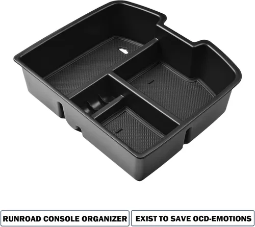 Vista 2 de RUNROAD Organizador de consola compatible con 2007-2014 GMC Sierra 2500 3500/Chevy Silverado 2500 3500/Tahoe/Yukon XL/Suburban 1500 y 07-13 Sierra