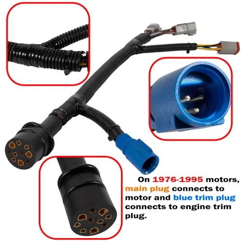 Vista 4 de Arnés adaptador de motor 423-6344, adecuado para conversión de motor Johnson/Evinrude 1976-1995 a nuevos controles