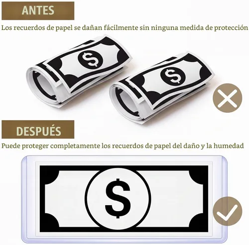 Vista 5 de Soporte para billetes de dólar, PVC transparente, 6.9 x 2.95 pulgadas, azul