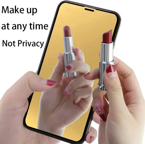 Vista 2 de Película protectora de pantalla de espejo de vidrio templado antiazul para iPhone 14 Pro Max, 6.7 pulgadas, dureza 9H, antiarañazos, cubierta