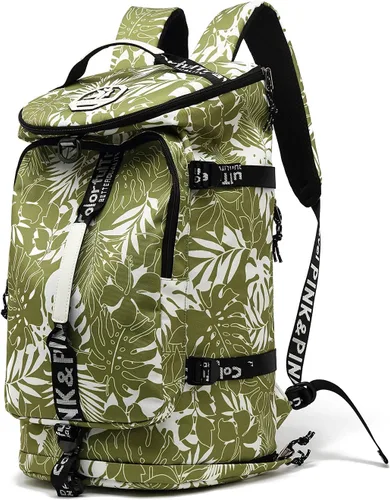 Vista 34 de Kalesi Mochila Bolsa de Lona para Gimnasio 4 Vías Impermeable con Compartimento para Zapatos para Viaje Deporte Senderismo Laptop, 02-Negro