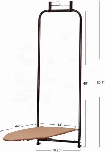 Vista 2 de Household Essentials Tabla de planchar sobre la puerta Steeltop Bronce