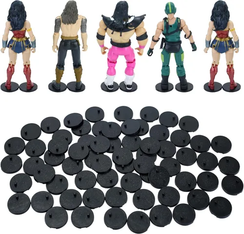 Vista 7 de SIXPOINTS 36 piezas de base redonda de plástico negro para figuras, soportes de soporte de 6 pulgadas compatibles con figuras de juguete 1/12 Marvel