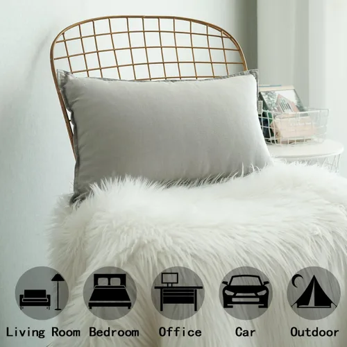 Vista 51 de Jeanerlor Funda de almohada decorativa de lino y algodón sólido de 18 x 18 pulgadas con cremallera, funda de cojín europea, funda de almohada