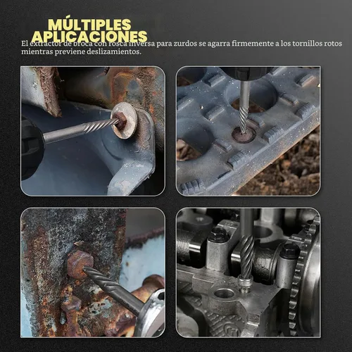 Vista 5 de TOPEC - Juego de extractor de tornillos dañados, 7 piezas de fácil extracción para quitar fácilmente pernos rotos, tornillos pelados, tachuelas
