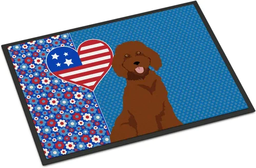 Vista 172 de Caroline's Treasures WDK5119JMAT Airedale Terrier USA - Tapete para interiores o exteriores, 24 x 36 pulgadas, tapete para puerta delantera