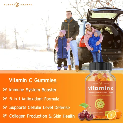 Vista 6 de NutraChamps Paquete de 2 gomitas de vitamina C y gomitas de saúco