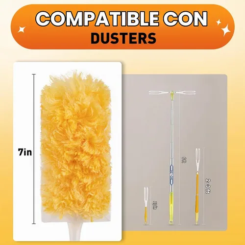 Vista 4 de Recambios de plumero resistentes (paquete de 30 + 1 mango), kit de plumeros desechables sin perfume para limpiar el polvo de muebles, ventilador