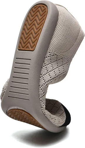 Vista 9 de Buyrew Zapatos planos de ballet con punta puntiaguda para mujer, zapatos de vestir de punto, cuña baja, soporte de arco, caminar, oficina, negocios