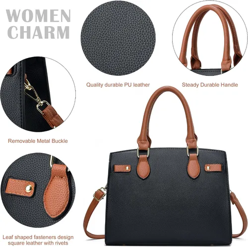 Vista 7 de Carteras y bolsos para mujer, bolso de mano de moda con asa superior