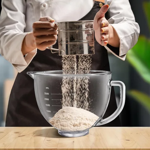 Vista 6 de Kitchenaid - Cuenco para batidoras de pie de 4.5 cuartos y 5 cuartos de galón, cuenco de vidrio con tapa y marcas de medición