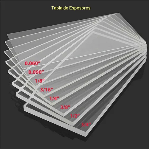 Vista 4 de Lámina de plexiglás acrílico transparente - 1/4" de espesor fundido - 12" x 24
