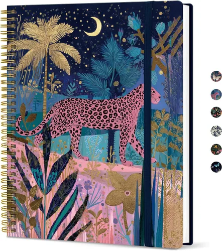 Vista 12 de Taja Diario Grande con Líneas en Espiral para Mujeres, Cuadernos de 8.5" x 11" para Trabajo con Rayado Universitario, Cuadernos A4 Estéticos Bonitos