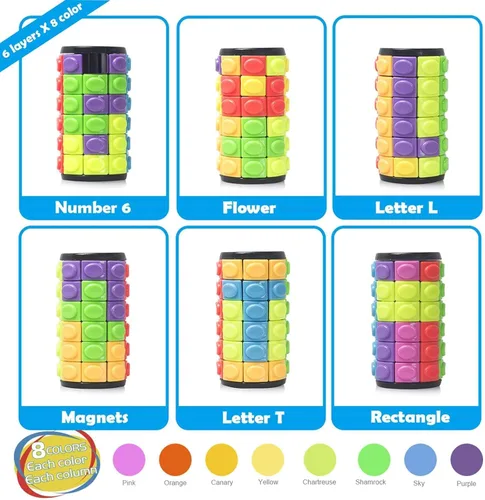 Vista 2 de R.Y.TOYS Juguete para ansiedad, rompecabezas de cubo mágico, rompecabezas de cerebro para adultos, juego de mano inquieto de lógica giratoria