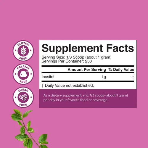 Vista 8 de Polvo de mio-inositol y D-Chiro Inositol Premium - Suplemento de apoyo de fertilidad con mio-inositol - Restaura el equilibrio y la claridad