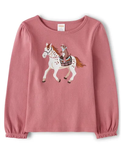 Vista 10 de Gymboree Camisetas de manga larga bordadas para otoño y vacaciones para niñas y niños pequeños Perfume negro