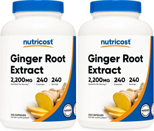 Vista 6 de Nutricost Extracto de raíz de jengibre 550 mg, 240 cápsulas (2 botellas)