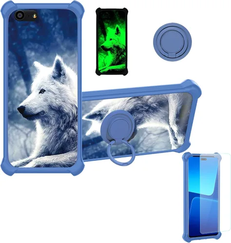 Vista 27 de jioeuinly Cricket Ovation 2 - Funda compatible con AT&T Maestro Max (2021), con protector de pantalla de vidrio templado, policarbonato duro +