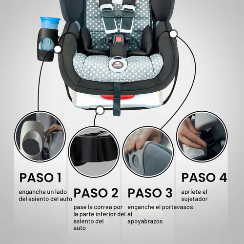 Vista 3 de Portavasos infantil para asientos de automóvil convertibles - Compatible con Britax ClickTight Marathon, Boulevard, Advocate - Negro