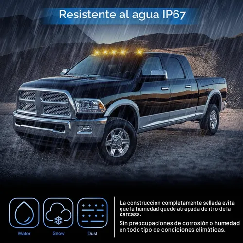Vista 7 de Luz de techo de cabina LED compatible con Ram 1500 2500 3500 2003-2018/Ram 4500 5500 2011-2018, luz de liquidación de cabina superior de lente