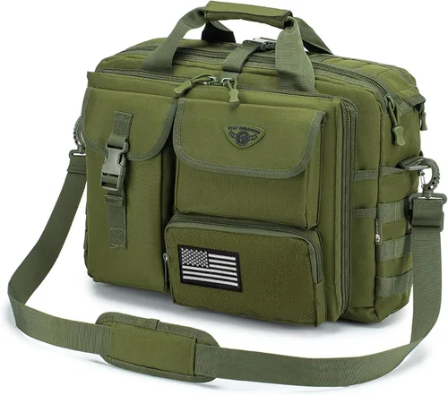 Vista 9 de Bolsa de mensajero táctica de Stypos para hombre, maletín militar para laptop de 14 pulgadas/15.6 pulgadas/17.3 pulgadas, bolsa de hombro