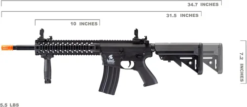 Vista 5 de Lancer Tactical Engranaje de metal completo LT-12 con cuerpo de polímero de riel de flotador libre Lt-12B
