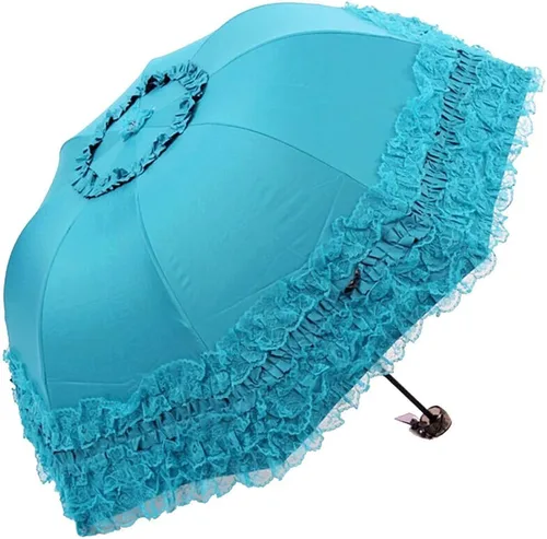 Vista 39 de Honeystore Paraguas plegable a prueba de rayos ultravioleta Princess Lace Parasol con cúpula anti-UV
