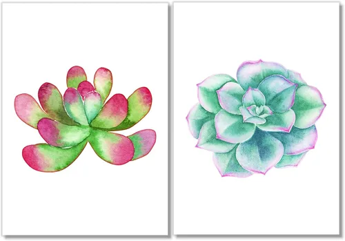 Vista 2 de Succulent Wall Art Prints (Set of 8) - 5x7 - Unframed - Botanical Print - Cactus Decor