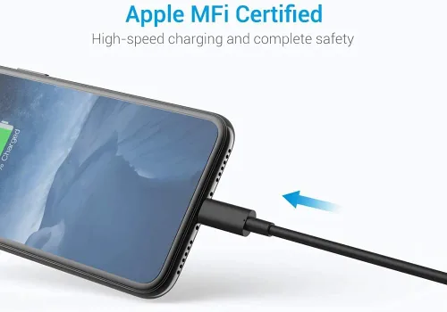 Vista 5 de Cable Lightning con certificación MFi, cargador para iPhone, paquete de 3 cables de carga Lightning a USB A de 3 pies compatible con iPhone 14, 13