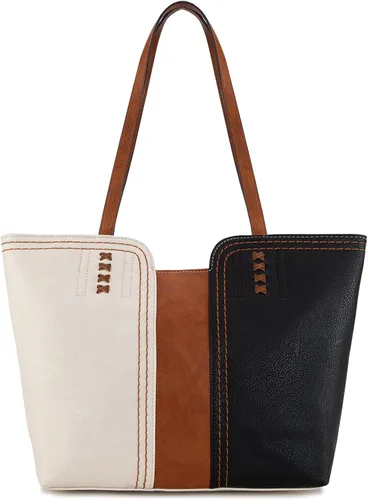 Vista 10 de Montana West Bolso Tote para Mujeres con Asa Superior Bolso de Mano Satchel Ámbar marrón