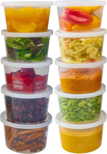 Vista 9 de Durahome – Recipientes de plástico deli con tapas, calidad premium, apto para microondas, transparente almacenamiento de alimentos, contenedor