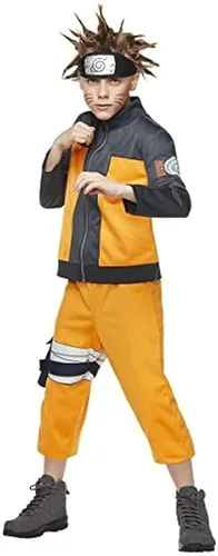 Vista 2 de Uzumaki - Chaqueta para cosplay, pantalones, diadema, paquete de 3