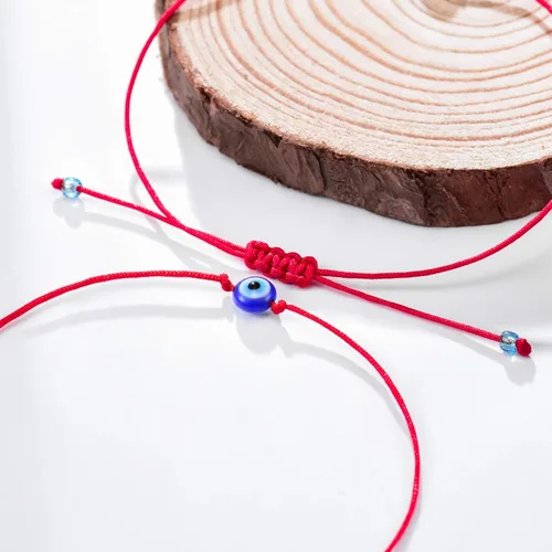 Vista 4 de Shonyin Juego de pulseras de mal de ojo hecho a mano con tarjeta pulsera de cuerda roja amuleto de la suerte para mujeres hombres familiares y amigos