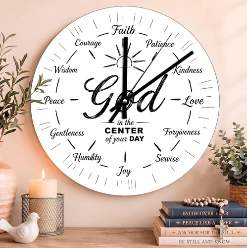 Vista 10 de Reloj con versículo bíblico con citas de Jesús, relojes de 0929Regalos Cristianos (2)