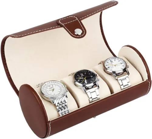 Vista 2 de USHOBE Watch Storage Case 2pcs Roll Storage Box Display Case Wristwatch Display Reloj Para Hombre Inteligente Relojes Inteligentes Para Hombres