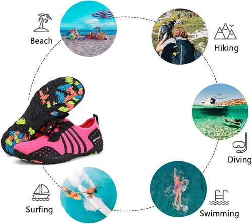 Vista 8 de Zapatillas para el agua hiitave para hombre y mujer, de secado rápido, zapatillas tipo calcetín estilo barefoot, para surf, caminar por el río