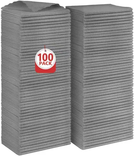 Vista 41 de Orighty - Paño de limpieza de microfibra, paquete de 24, trapos de limpieza negros de 12 x 11 pulgadas Microfiber Towels for Cars, Highly